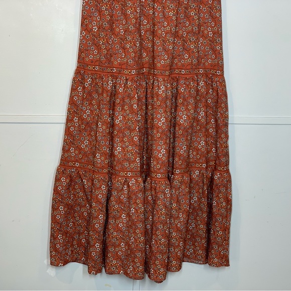 Max Studio Crepe Sleeveless Ruffle Neck Tiered Maxi Dress - Picture 6 of 13